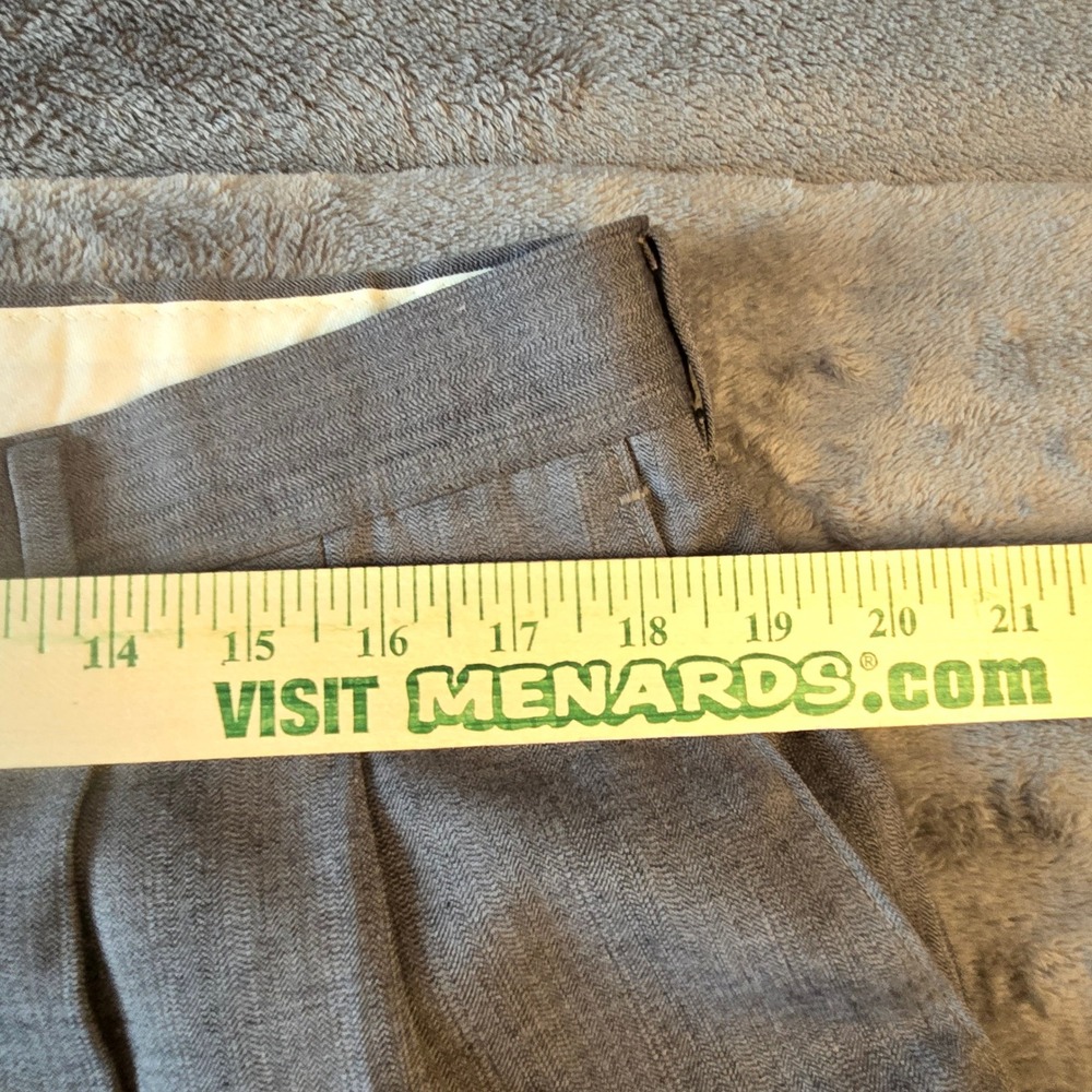 Vintage Reed‎ St James Gray Pleated Dress Pants Men 36x30 Dacron Polyester Blend - Picture 8 of 11